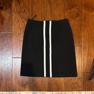 Nine West Black Pencil Skirt with White Stripes